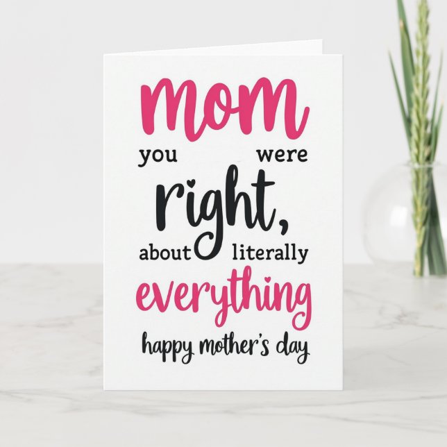 Carte Fuchsia Script Mothers Day Card (Devant)
