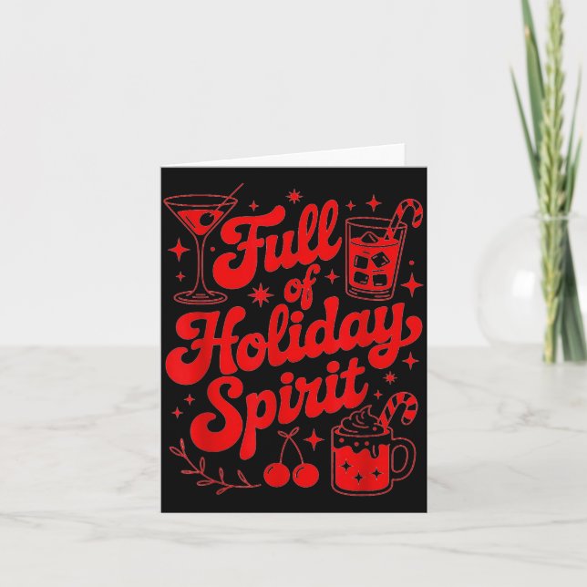 Carte Full Of Holiday Srit Funny Christmas Drinking Retr (Devant)