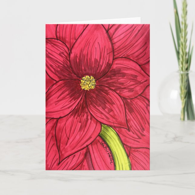 Carte Full Red Flower Blank (Devant)