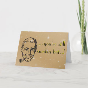 Carte Fumer' Hot Man Pipe Anniversaire Rétro