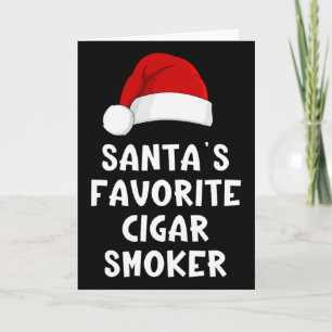Carte Fumeur de cigare préféré du Père Noël de Noël Ciga