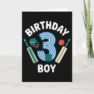Carte Fun 3e Anniversaire Cricket Garçons Enfants 3 Ans 