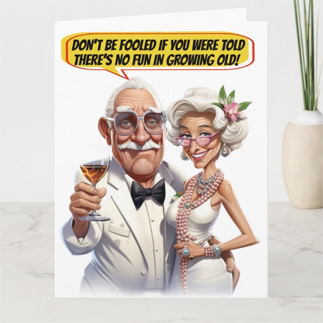 Carte FUN Anniversaire / Fête d'anniversaire de mariage (Devant)