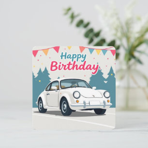 Carte Fun Auto-Thème Joyeux anniversaire