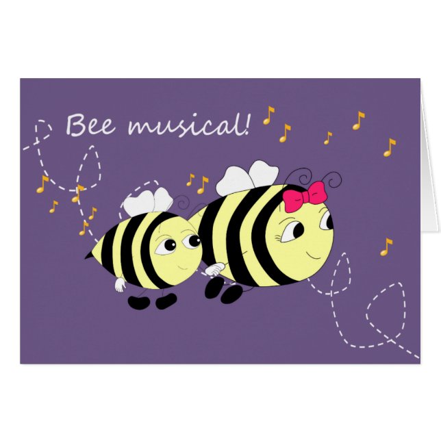 Carte Fun Bee Animal (Devant Horizontal)