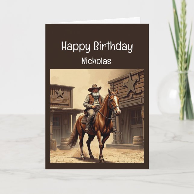 Carte Fun Birthday Western Wild West Humour (Devant)