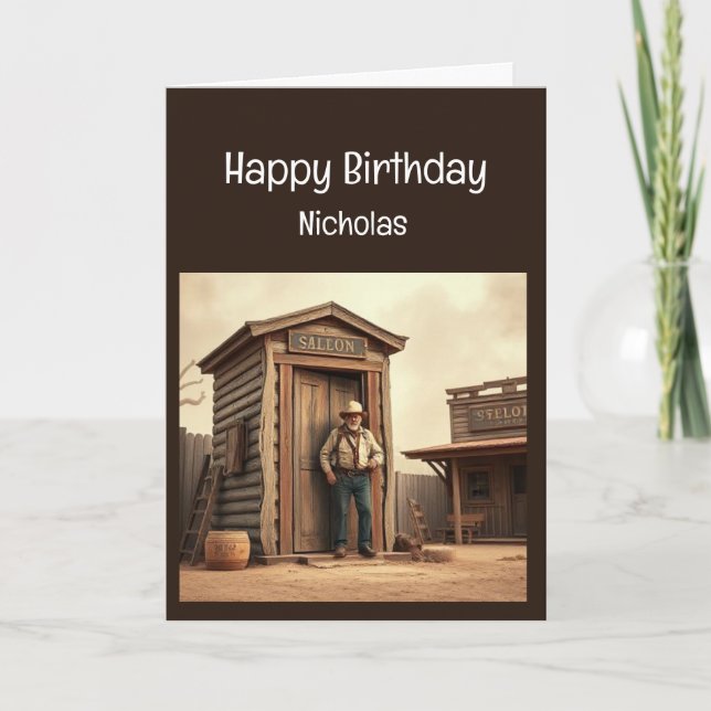 Carte Fun Birthday Western Wild West Humour (Devant)