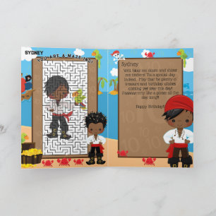 Carte Fun Black Boy Pirate Vous êtes un Anniversaire A-M
