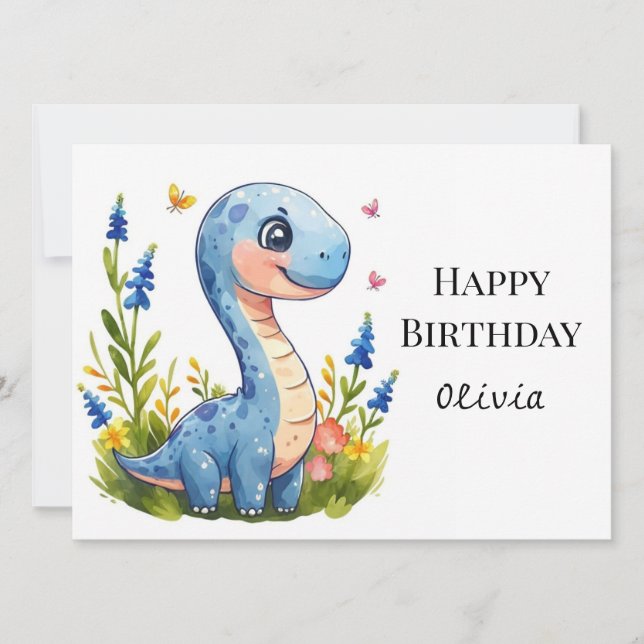 Carte Fun Boho Dino Anniversaire (Devant)