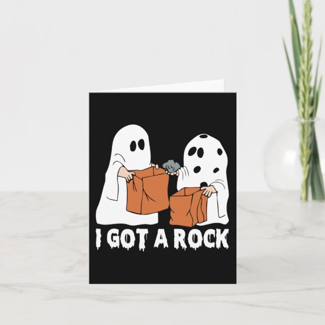 Carte Fun Boo Ghost Effrayant J'Ai Une Halloween Rock (Devant)