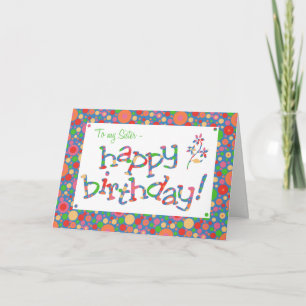 Carte Fun Bright Spots Motif sur Blue Sister Anniversair