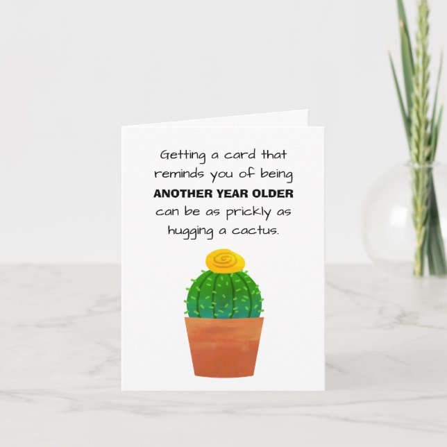 Carte Fun Cactus Plante Image Heureux voeux d'anniversai (Devant)