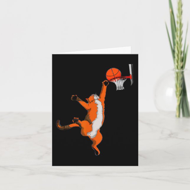 Carte Fun Chat Jouer Basketball Sports Chat Basketball L (Devant)