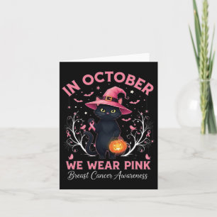 Carte Fun Chat Pink Ribbon En Octobre Nous Portons Pink