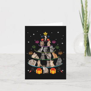 Carte Fun Chats Arbre de Noël Meowy Xmas Chats Arbre Lum