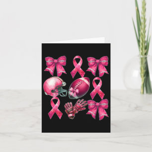 Carte Fun Cheer Cute Coquette Bow Footbyll Cancer du sei
