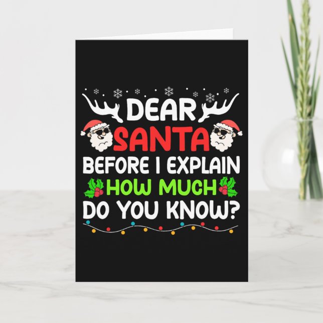 Carte Fun Cher Père Noël je peux expliquer Noël pour les (Devant)