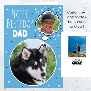 Carte Fun Chien Papa Anniversaire Pensée Bulle Photo Ble