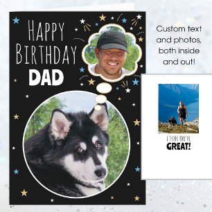 Carte Fun Chien Papa Anniversaire Pensée Bulle Photo Noi