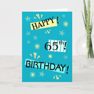 Carte Fun Color Block 65th Birthday Greeting Card