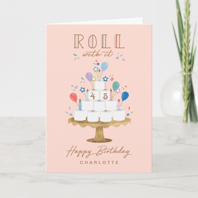 Carte Fun Covid Roll with It Toilet Papier Anniversaire  (Devant)