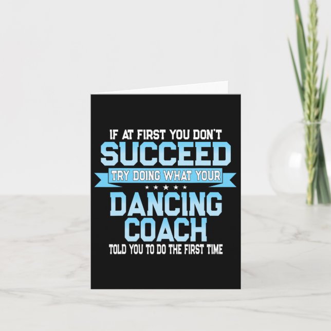 Carte Fun Dancing Coach Cadeau Danser Fundy Danser Dire (Devant)