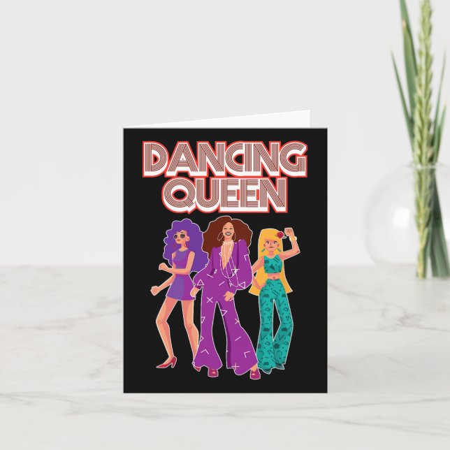 Carte Fun Dancing Queen Disco Dance Club Party 1970s Gif (Devant)