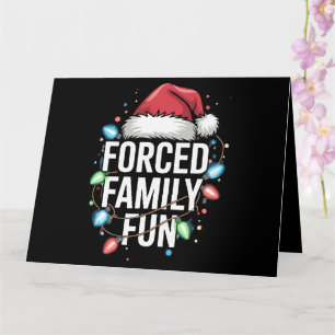 Carte Fun de famille forcé Sarcastique Noël drôle