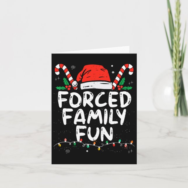 Carte Fun de famille forcé Sarcastique Noël drôle (Devant)