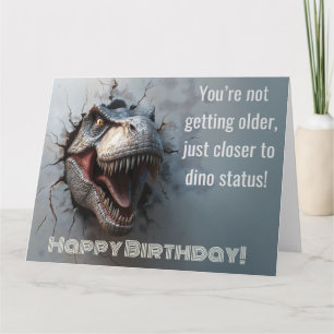 Carte Fun Dino T-rex conception d'anniversaire