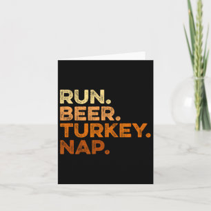 Carte Fun Fall Sayyings Thanksgiving Trot Run Bière Turq
