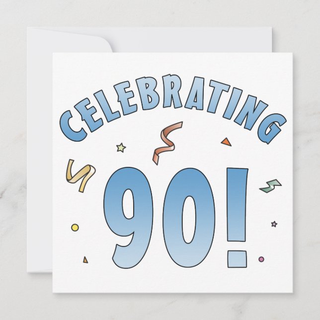 Carte Fun Festive 90e anniversaire cadeaux (Devant)