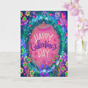 Carte Fun Floral Happy Galentine's Day Joli ami