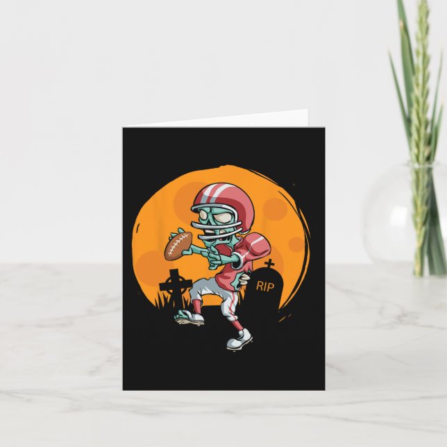 Carte Fun Football Joueur Zombie Halloween Football Spor (Devant)