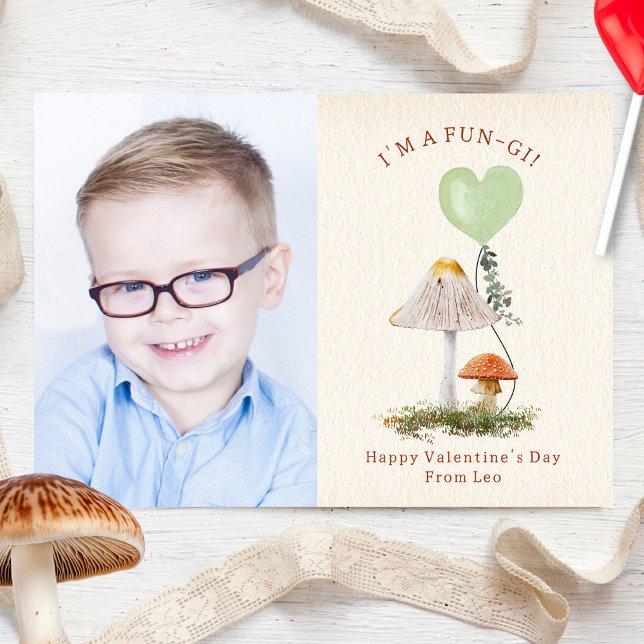 Carte Fun-gi Champignons Valentine Pun Photo (Créateur téléchargé)