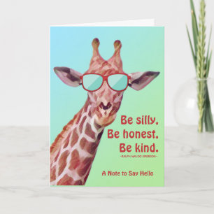 Carte Fun Giraffe Motivational Be Silly Emerson Citation