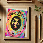 Carte Fun Happy 21st Birthday RIP Fake ID Funny<br><div class="desc">Cette drôle populaire carte d’anniversaire Inspirivity se démarquera par ses couleurs vives et son design artistique. Éclairez votre journée avec cette joyeuse carte de 21e anniversaire. Il est temps de célébrer l'anniversaire de naissance de l'homme ou de la fille dans votre vie. Plus besoin de faux papiers, le temps de...</div>