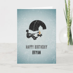 Carte Fun Happy Camper, Tente et Feu Metal Look - Homme