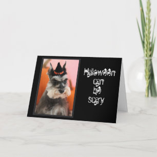 Carte Fun Happy Halloween Cute Schnauzer Dog
