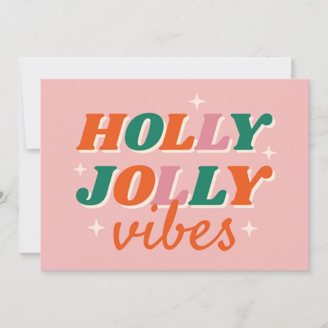 Carte Fun Holly Jolly Vibes Design de Noël (Devant)