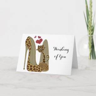 Carte Fun Leopard Stiletto et Cat