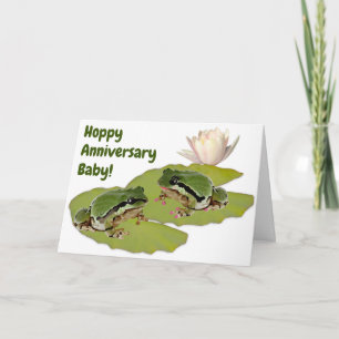 Carte Fun Mariage Anniversaire Frog Couple Lily Pads