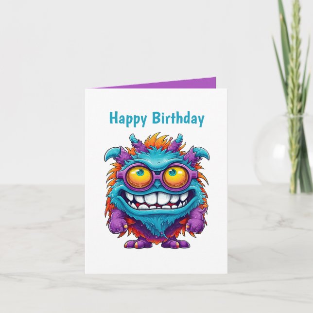 Carte Fun Monster carrelé parti unisex (Devant)