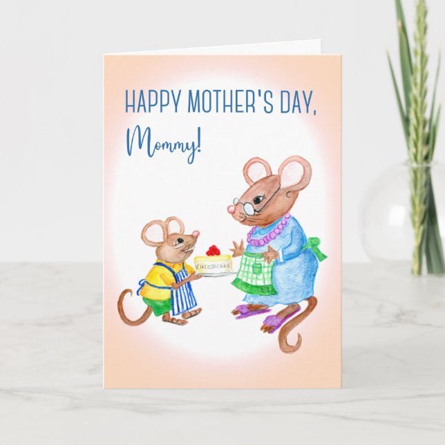 Carte Fun Mother's Day for maman with mice Mice Card (Devant)