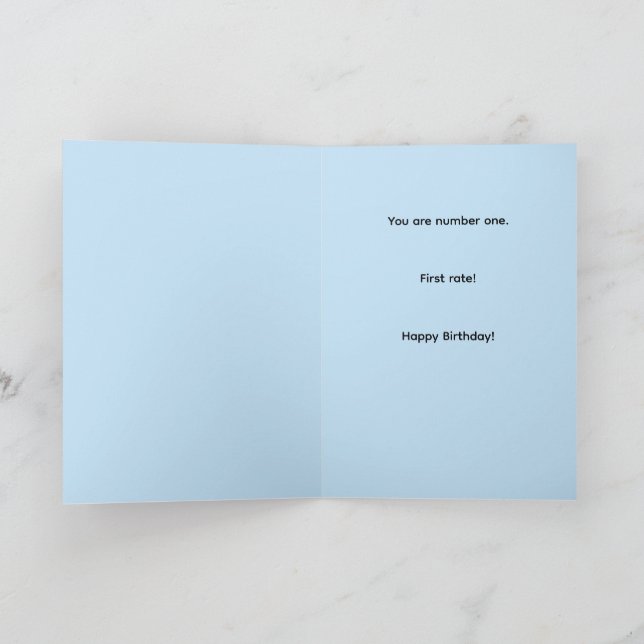 Carte Fun numbers one first rate best birthday ONE (Intérieur)