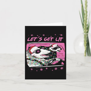 Carte Fun Possum Raccoon Lets Obtenir Trash Street Pink 