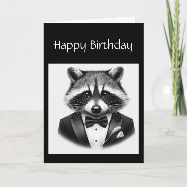 Carte Fun Raccoon Fine Dapper Gentleman Raccoon (Devant)