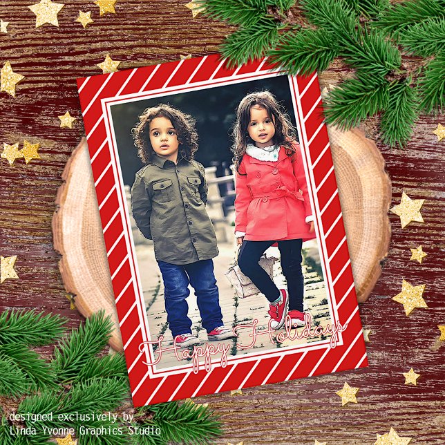 Carte Fun Rouge Blanc Peppermenthe Sucre de canne Stripe (Créateur téléchargé)