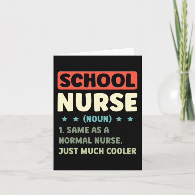 Carte Fun School Nurse Définition Retour À L'École (Devant)