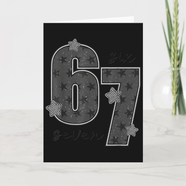 Carte Fun Six Seven 6 7 Meme Design For Men Women Kids  (Devant)